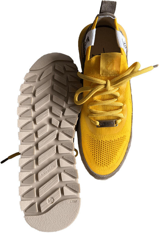Sneaker top and bottom view